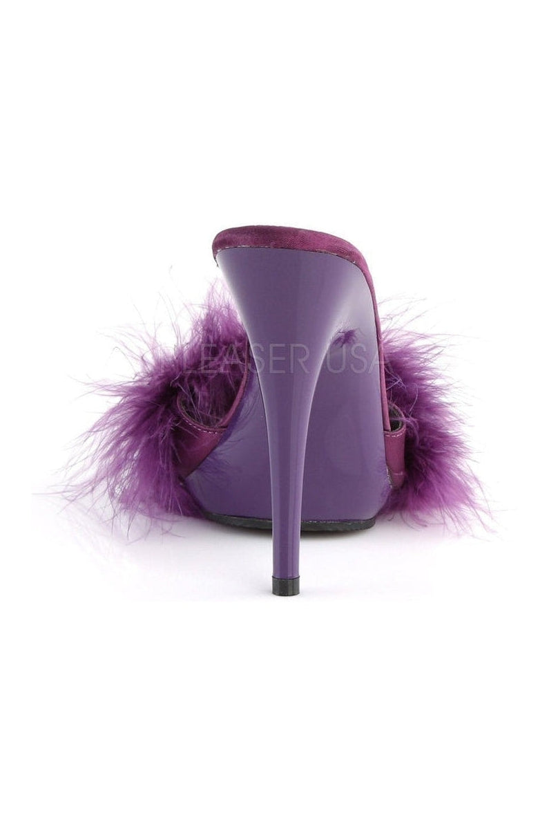 POISE-501F Slide | Purple Genuine Satin-Fabulicious-Sandals-SEXYSHOES.COM