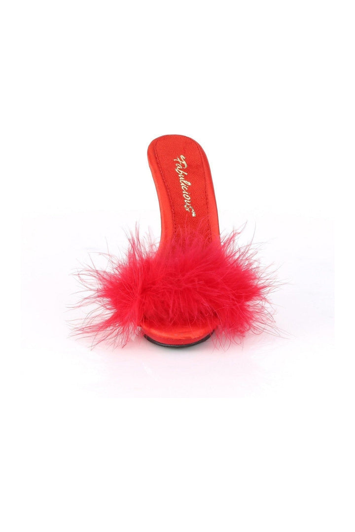 POISE-501F Slide | Red Marabou-Slides-Fabulicious-SEXYSHOES.COM