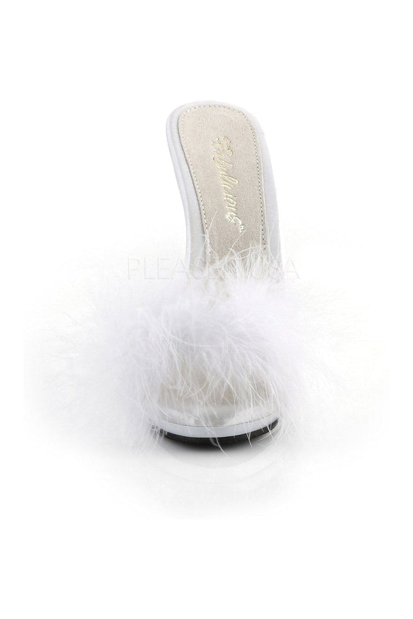 POISE-501F Slide | White Genuine Satin-Fabulicious-Slides-SEXYSHOES.COM