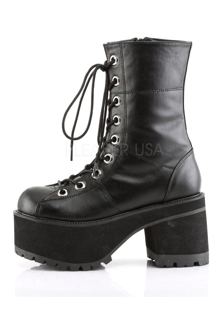 RANGER-301 Demonia Knee Boot | Black Faux Leather-Demonia-Knee Boots-SEXYSHOES.COM