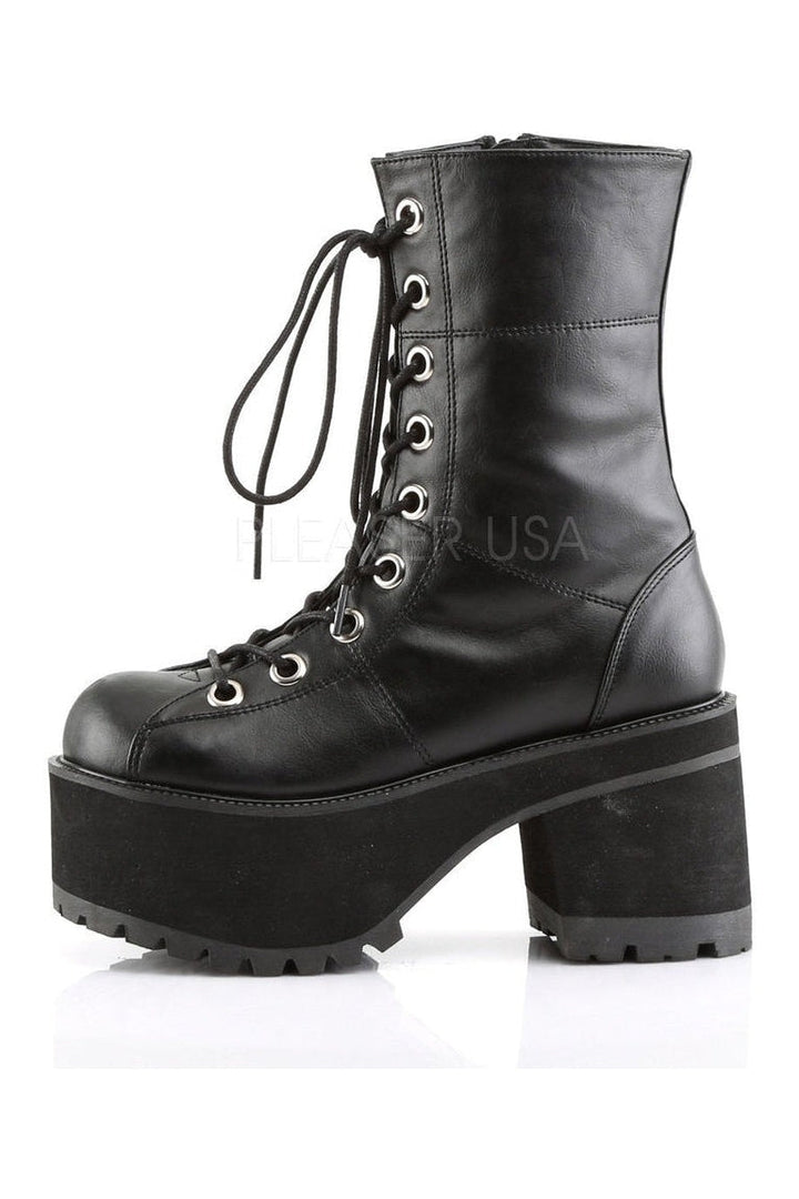 RANGER-301 Demonia Knee Boot | Black Faux Leather-Demonia-Knee Boots-SEXYSHOES.COM
