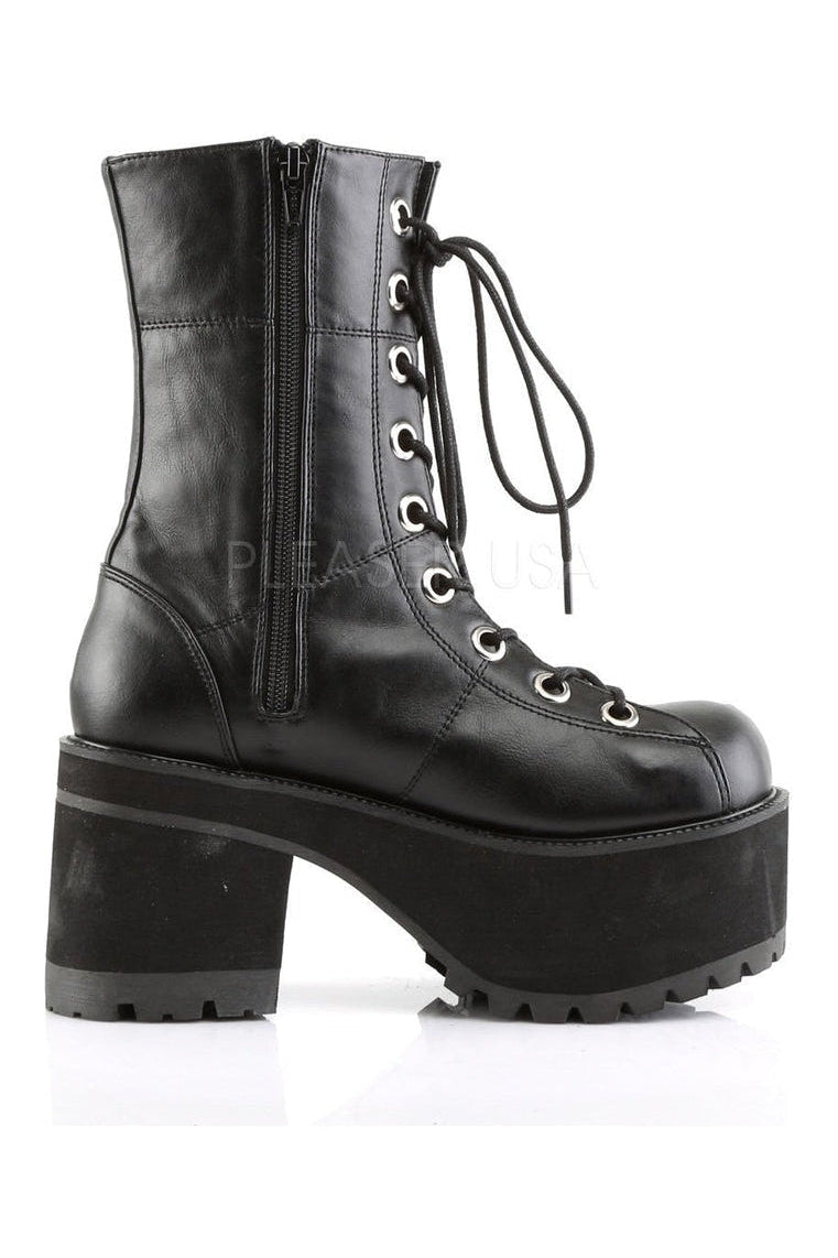 RANGER-301 Demonia Knee Boot | Black Faux Leather-Demonia-Knee Boots-SEXYSHOES.COM