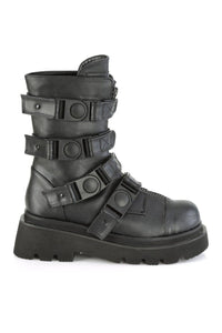 Demonia RENEGADE-55 Knee Boot in Black Faux Leather