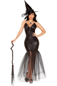 Roma Costumes Roma Witch with An Evil Spell Costume in Black  from SexyShoes.com