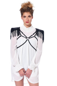 Patrice Catanzaro Roxanne Harness in Black Matte Wetlook from SexyShoes.com