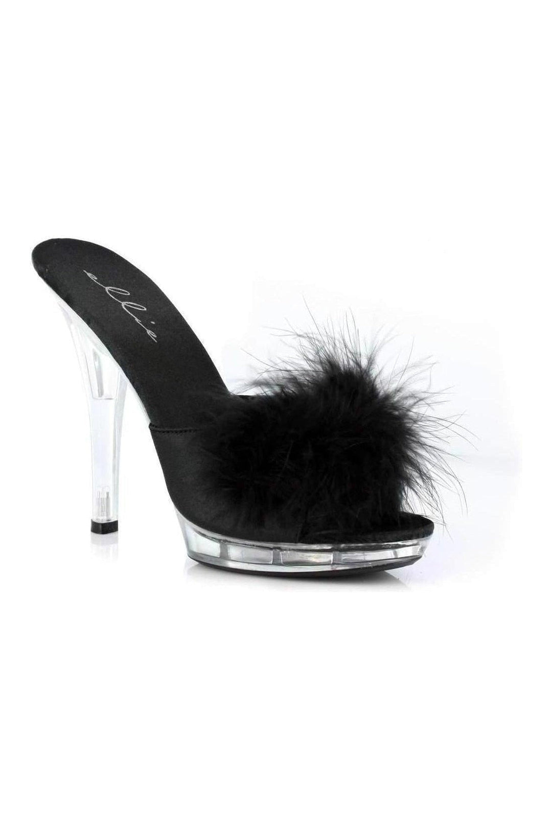 SASHA Marabou | Black Patent-Ellie Shoes-SEXYSHOES.COM