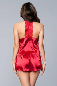 BeWicked Satin Sleepwear Set in Red