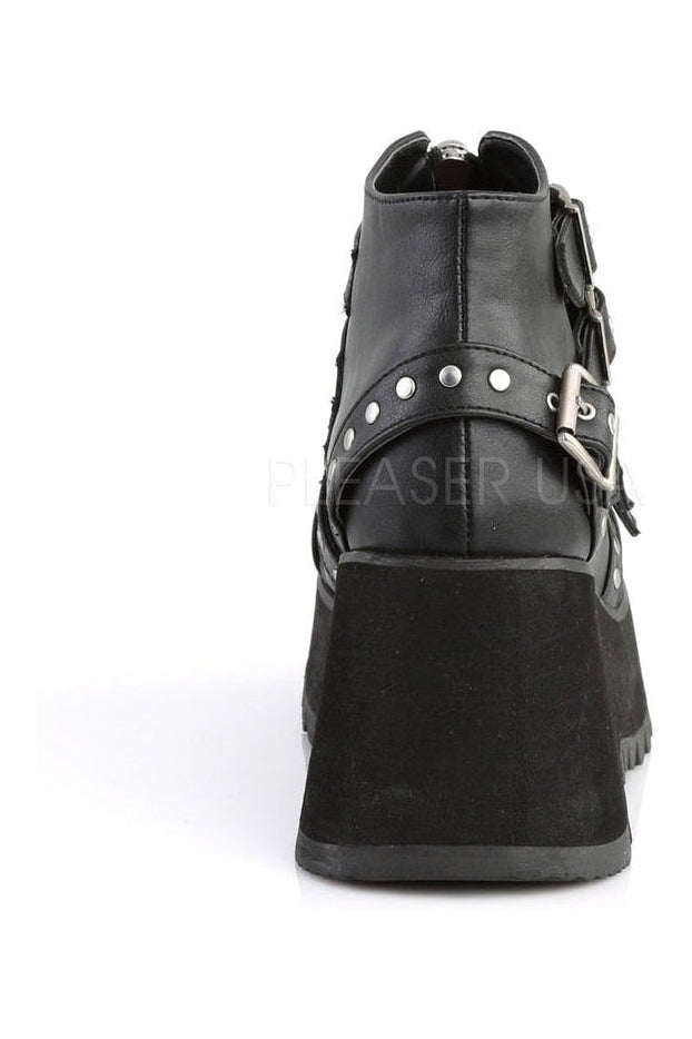 SCENE-30 Demonia Wedge | Black Faux Leather-Demonia-Ankle Boots-SEXYSHOES.COM
