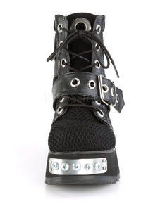 Demonia SCENE-53  Platform Boot in Black Fabric