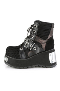 Demonia SCENE-53  Platform Boot in Black Fabric