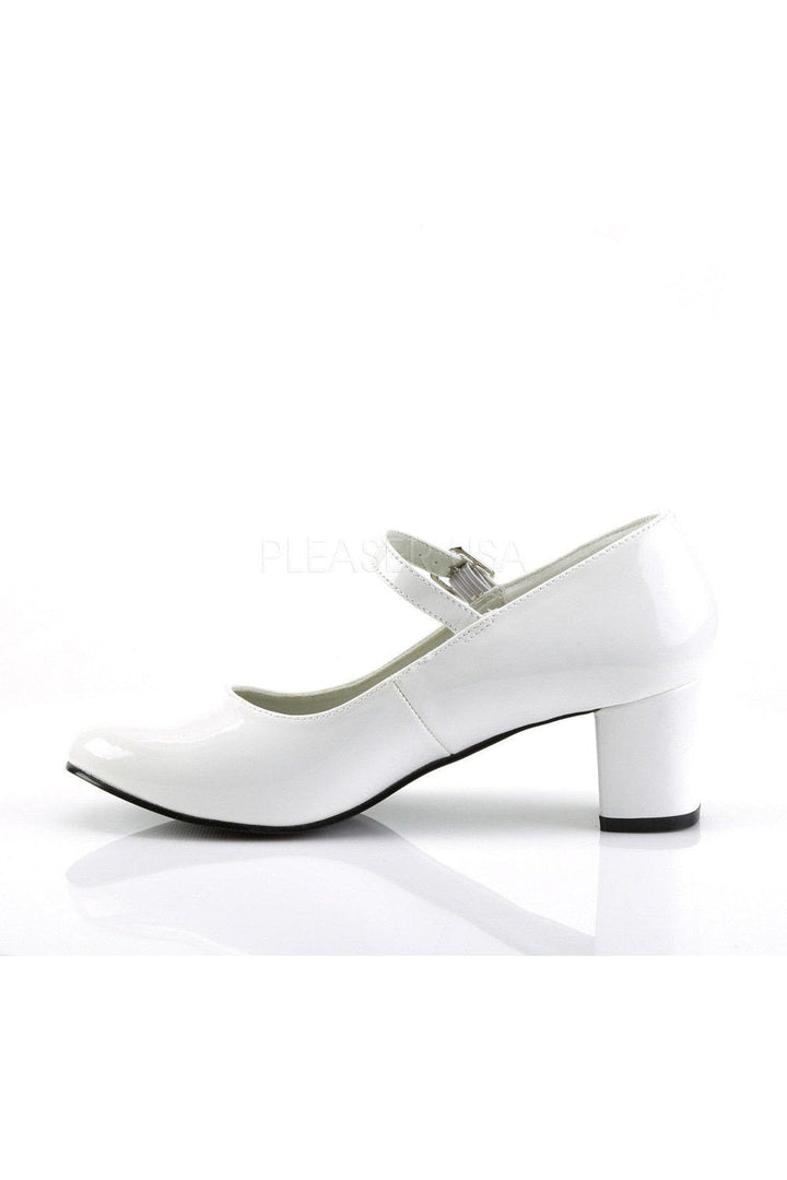 SCHOOLGIRL-50 Mary Jane | White Patent-Funtasma-Mary Janes-SEXYSHOES.COM