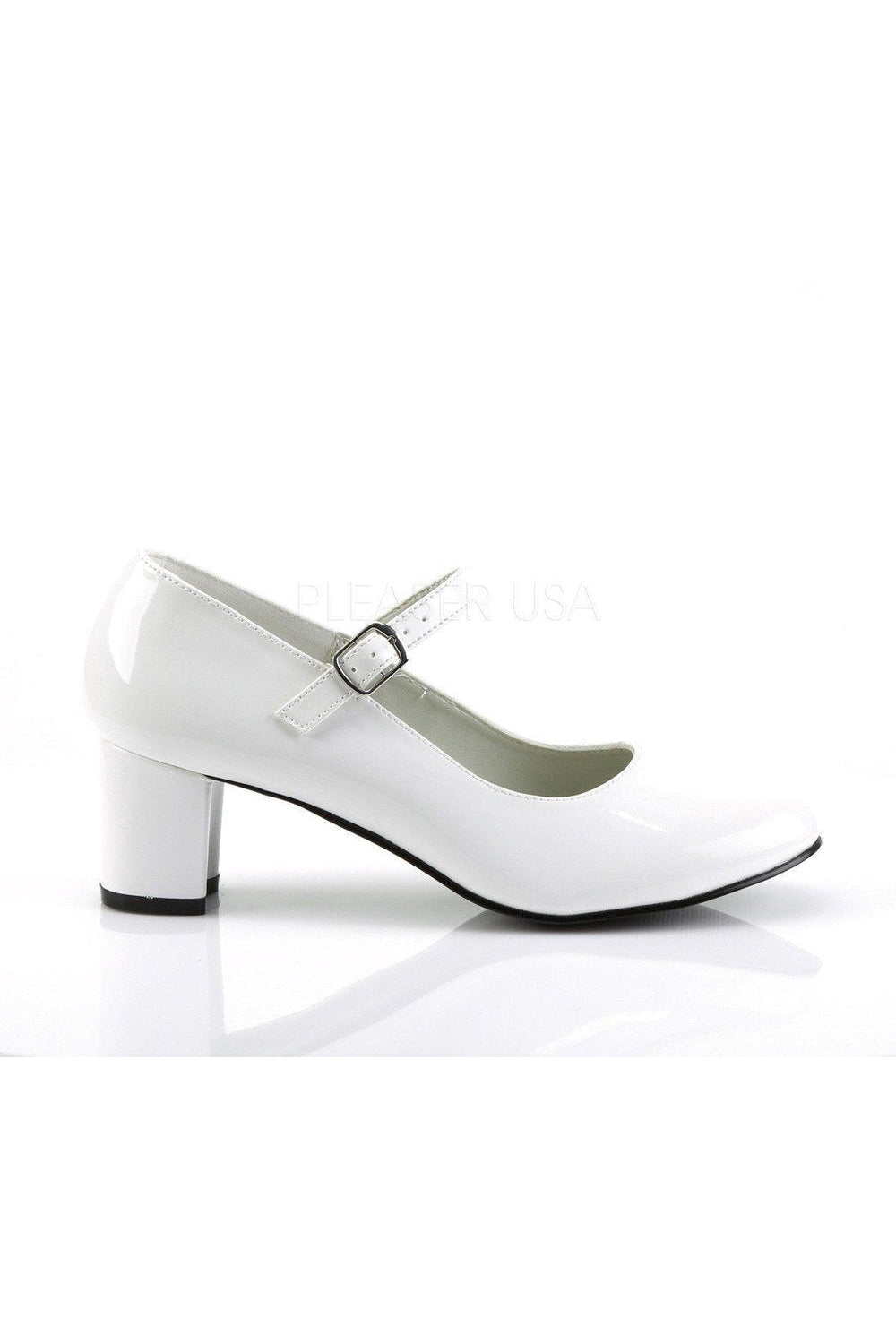 SCHOOLGIRL-50 Mary Jane | White Patent-Funtasma-Mary Janes-SEXYSHOES.COM