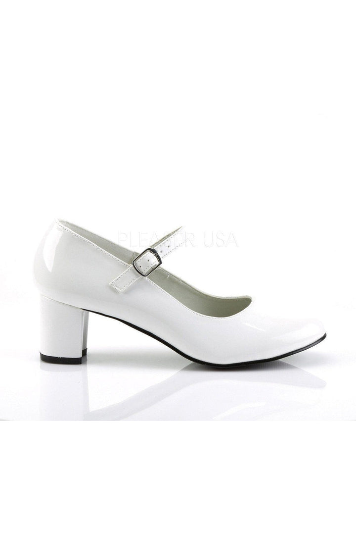 SCHOOLGIRL-50 Mary Jane | White Patent-Funtasma-Mary Janes-SEXYSHOES.COM