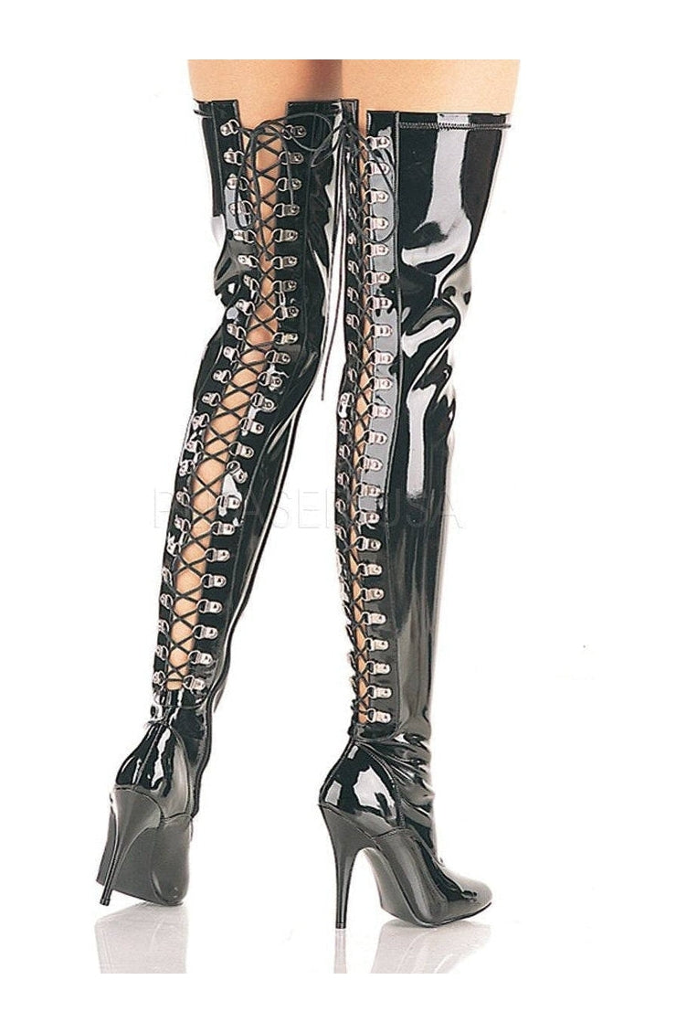 SEDUCE-3063 Thigh Boot | Black Patent-Pleaser-Black-Thigh Boots-SEXYSHOES.COM