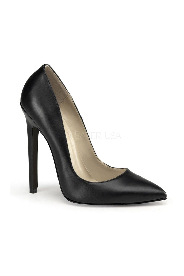 SEXY-20 Pump | Black Faux Leather-Pleaser-Black-Pumps-SEXYSHOES.COM