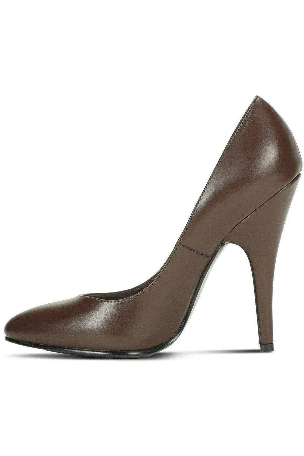 Sexy-4211 Vintage High Heel Pump | Brown Faux Leather-Sexyshoes Brand-Pumps-SEXYSHOES.COM