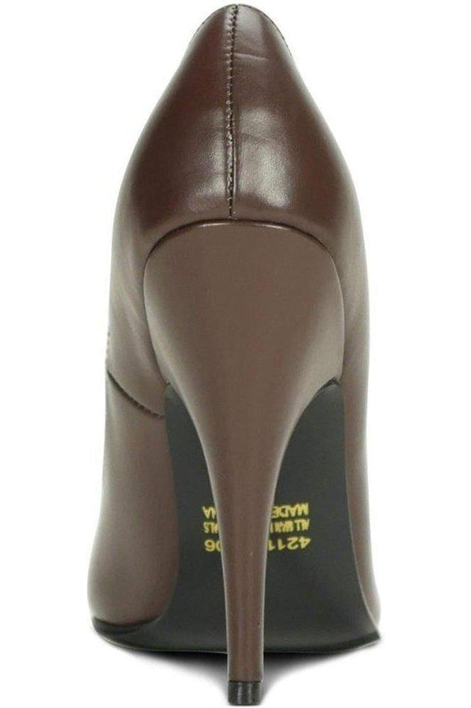 Sexy-4211 Vintage High Heel Pump | Brown Faux Leather-Sexyshoes Brand-Pumps-SEXYSHOES.COM