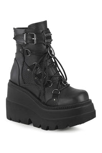 Demonia SHAKER-60 Ankle Boot in Black Faux Leather from SexyShoes.com