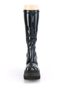 Demonia SHAKER-65 Knee Boot in Black Patent