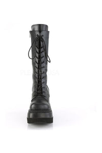 Demonia SHAKER-72  Platform Pump in Black Faux Leather