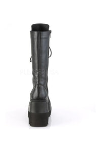 Demonia SHAKER-72  Platform Pump in Black Faux Leather