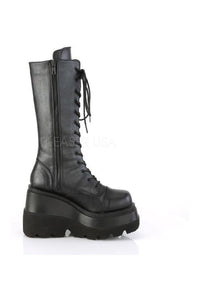 Demonia SHAKER-72  Platform Pump in Black Faux Leather