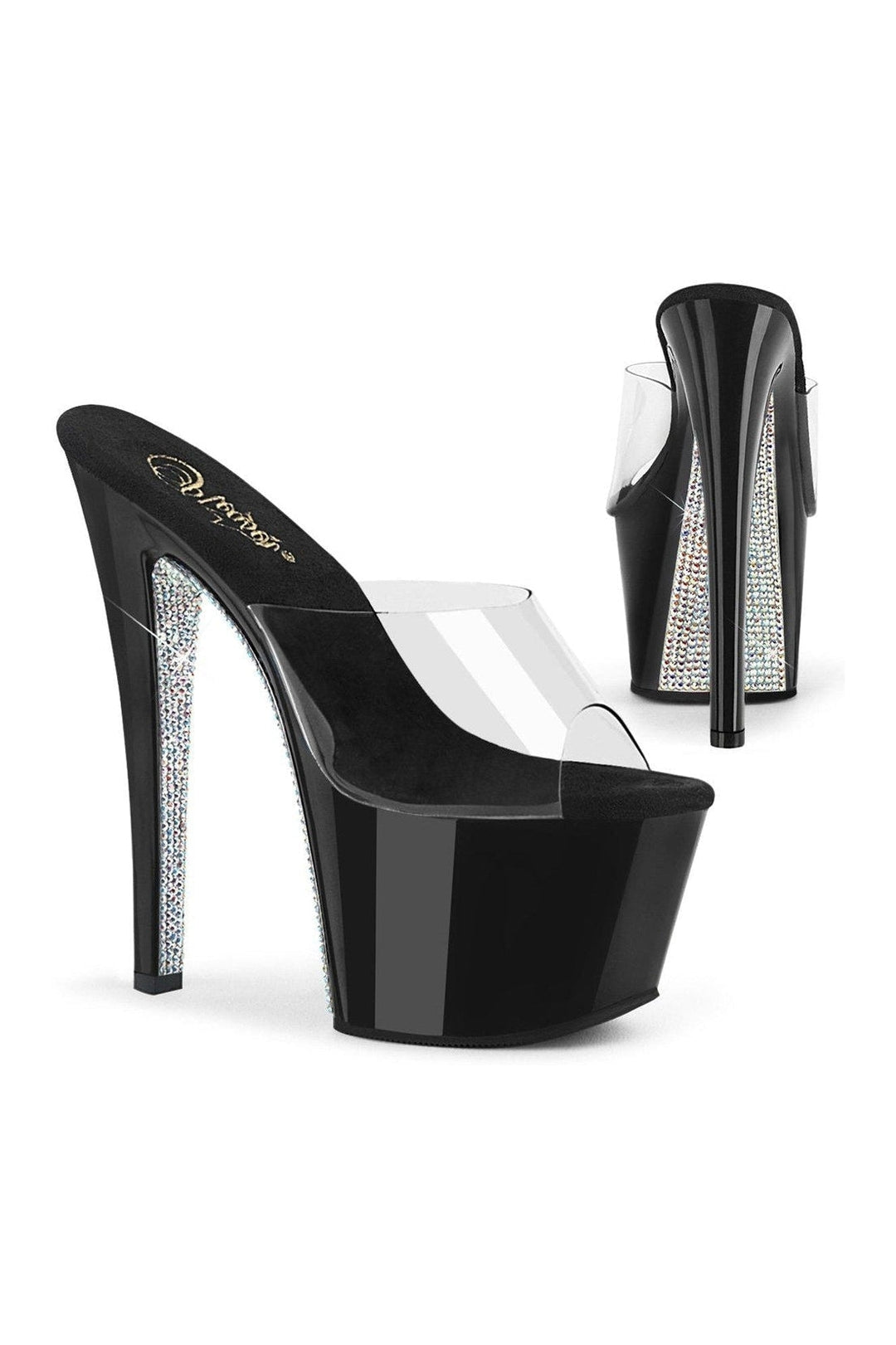Pleaser Clear Slides Platform Stripper Shoes | Buy at Sexyshoes.com