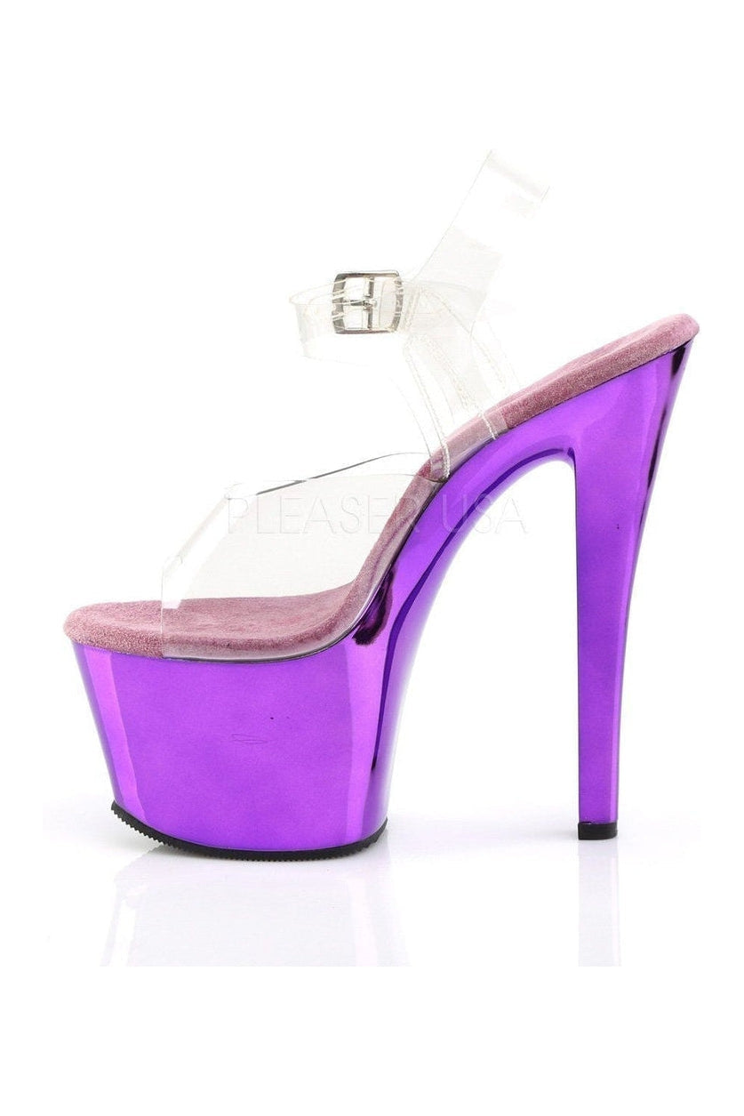 Pleaser SKY-308 Platform Sandal in Clear Vinyl