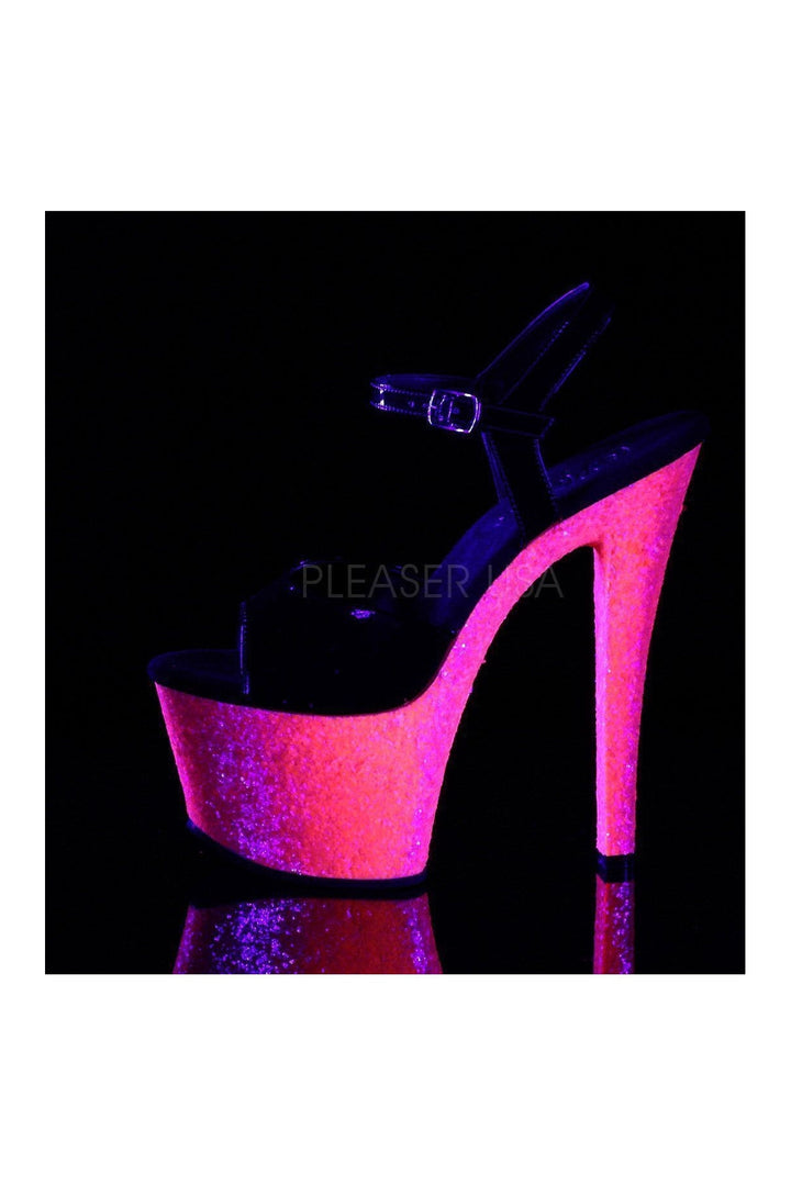 SKY-309UVLG Platform Sandal | Black Patent-Pleaser-Sandals-SEXYSHOES.COM