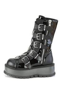 Demonia SLACKER-160 Knee Boot in Black Faux Leather