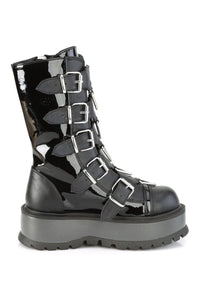 Demonia SLACKER-160 Knee Boot in Black Faux Leather