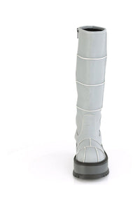 Demonia SLACKER-230 Knee Boot in Grey Faux Leather