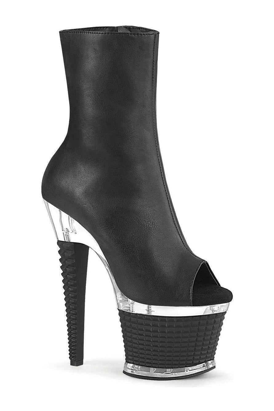 Pleaser SPECTATOR-1012 Ankle Boot in Black Faux Leather from SexyShoes.com