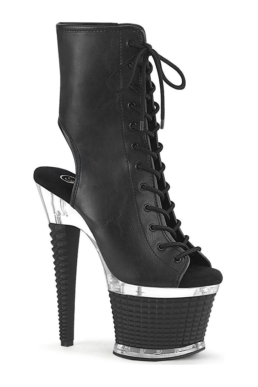 Pleaser SPECTATOR-1016 Ankle Boot in Black Faux Leather from SexyShoes.com