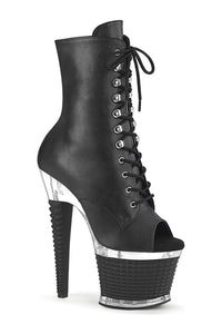 Pleaser SPECTATOR-1021 Ankle Boot in Black Faux Leather from SexyShoes.com