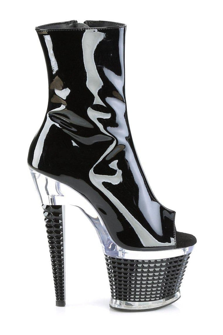 Pleaser SPECTATOR-1021 Ankle Boot in Black Patent