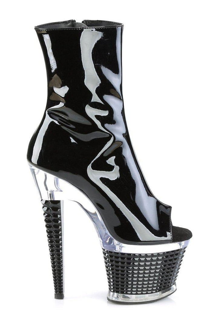 Pleaser SPECTATOR-1021 Ankle Boot in Black Patent