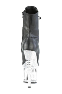 Pleaser SPECTATOR-1021RS Ankle Boot in Black Faux Leather