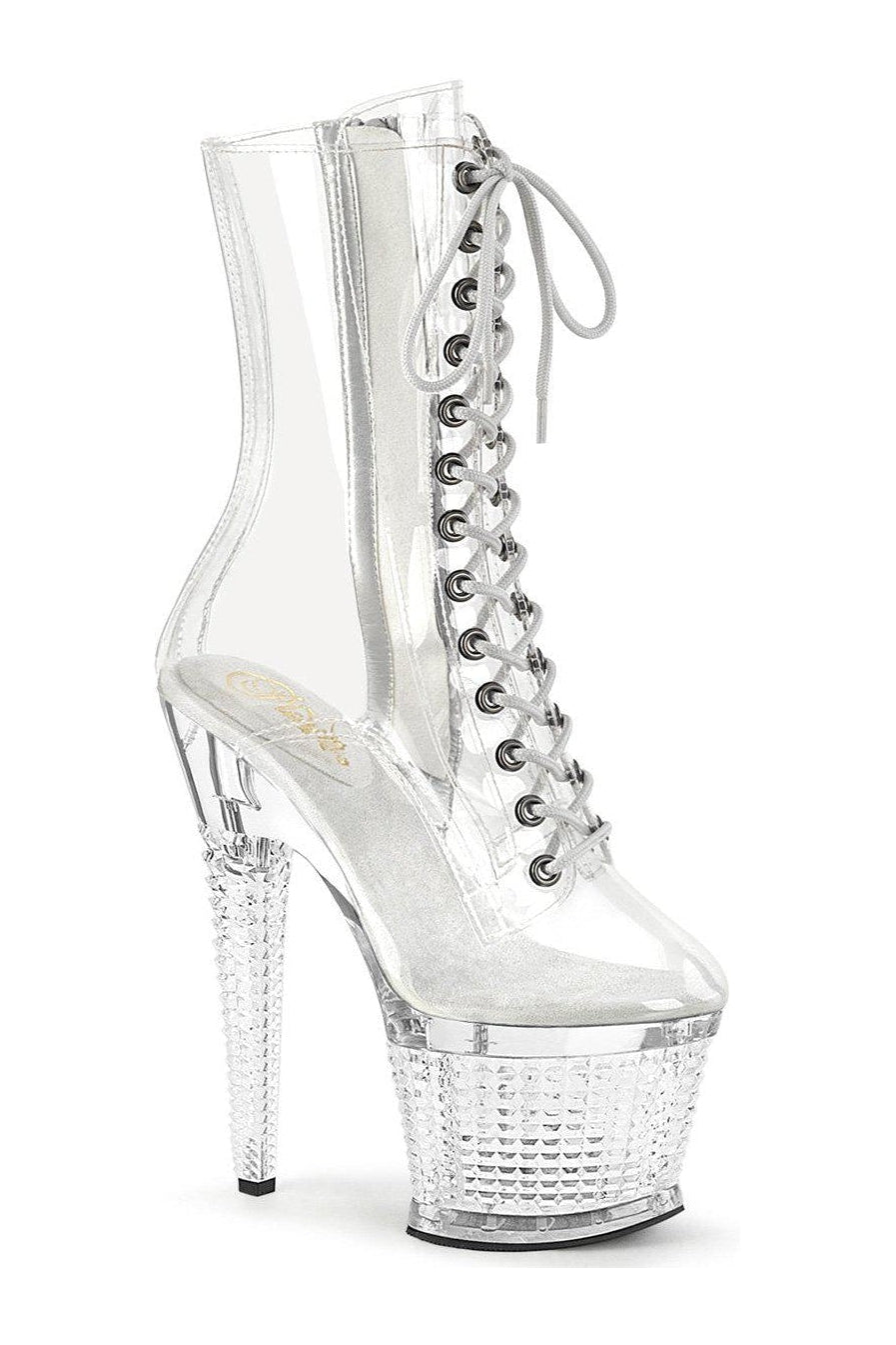 Pleaser SPECTATOR-1040C Knee Boot in Clear Vinyl from SexyShoes.com