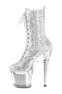 Pleaser SPECTATOR-1040G Knee Boot in Silver Glitter