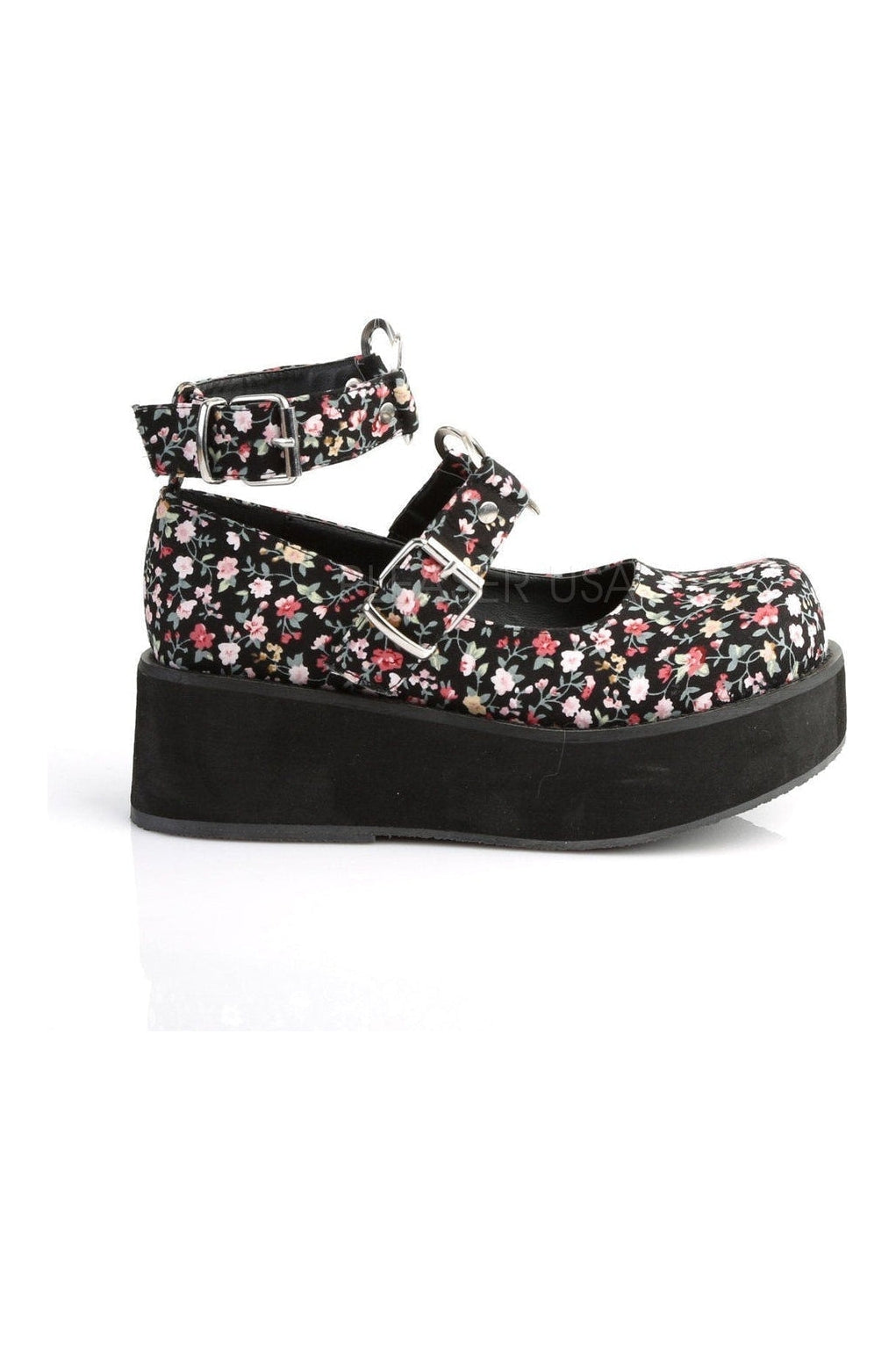 SPRITE-02 Demonia Mary Jane | Floral Fabric-Demonia-Mary Janes-SEXYSHOES.COM