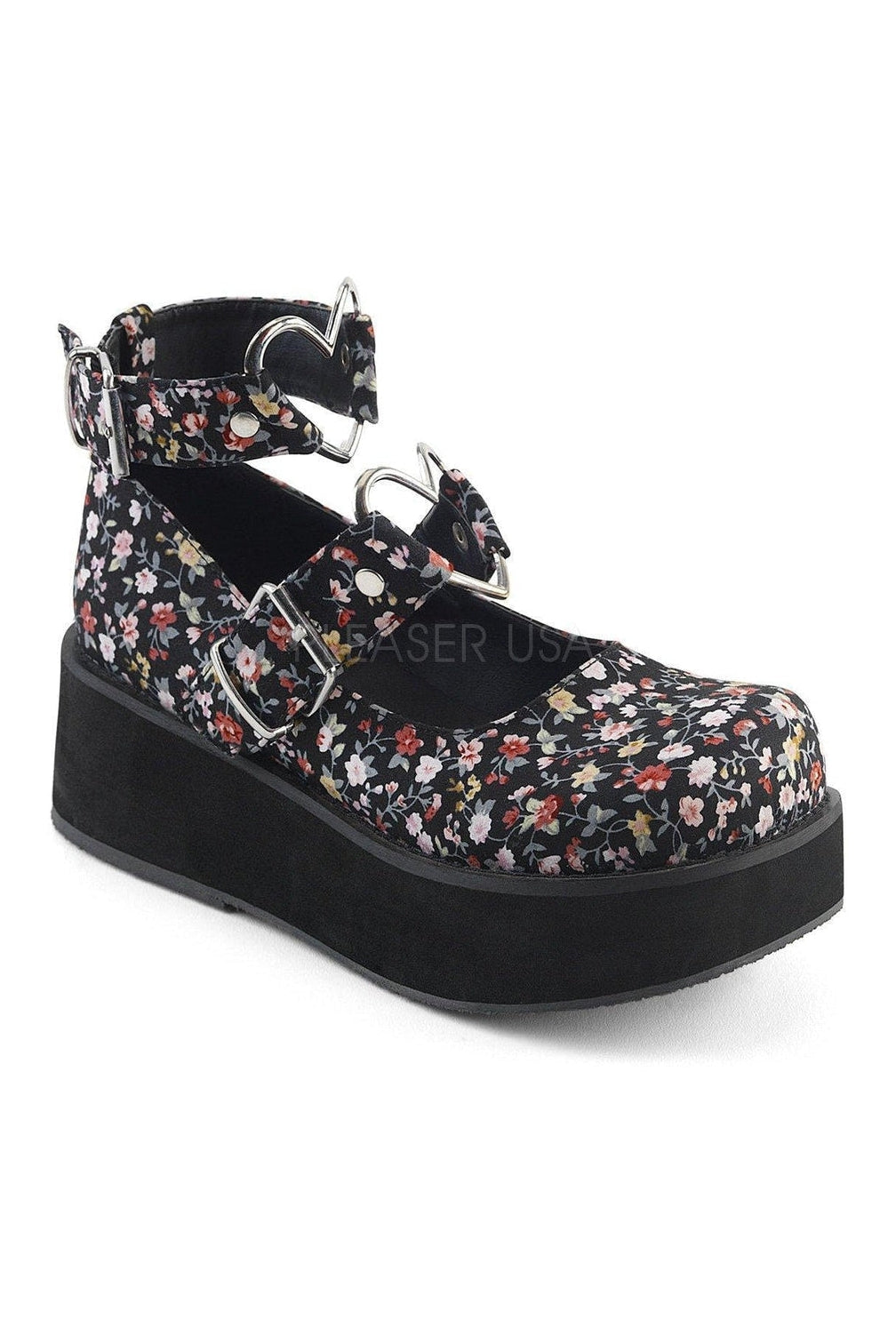 SPRITE-02 Demonia Mary Jane | Floral Fabric-Demonia-Floral-Mary Janes-SEXYSHOES.COM