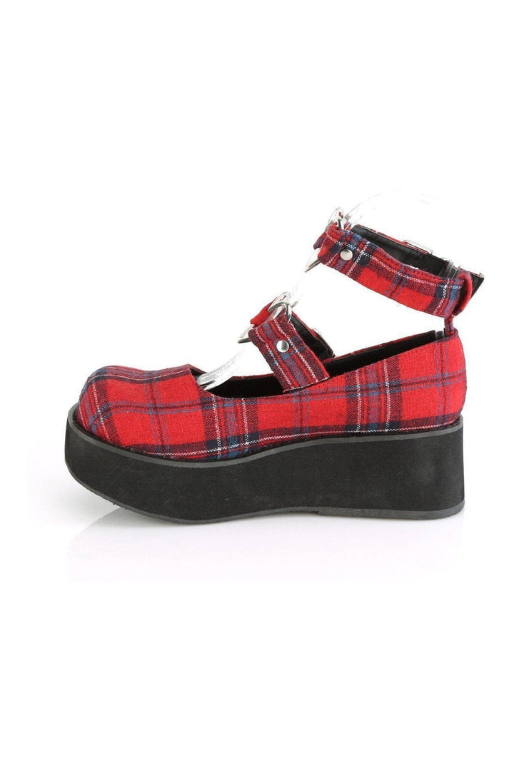 SPRITE-02 Mary Jane | Red Faux Leather-Mary Janes-Demonia-SEXYSHOES.COM