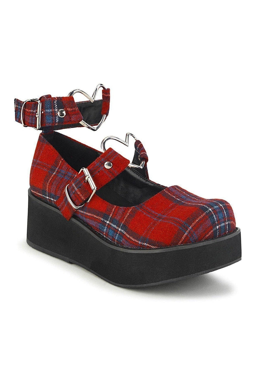 SPRITE-02 Mary Jane | Red Faux Leather-Mary Janes-Demonia-SEXYSHOES.COM