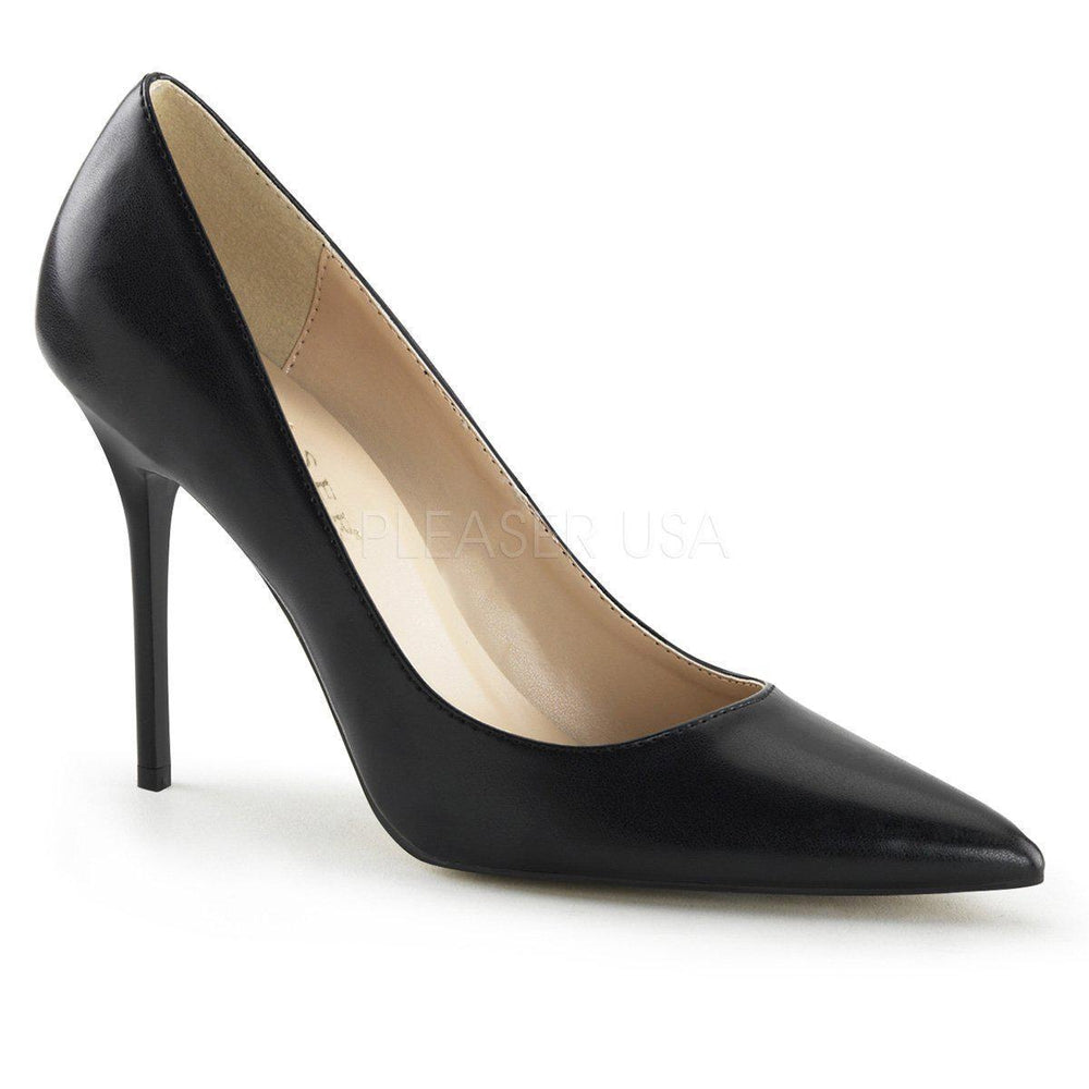 SS-CLASSIQUE-20 | Black Faux Leather-Final Sale-Black-Pumps-SEXYSHOES.COM