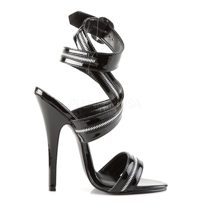 SS-DOMINA-119 Sandal | Black Patent-Grab Bag Deals-Pleaser Brand-Black-6-Patent-SEXYSHOES.COM