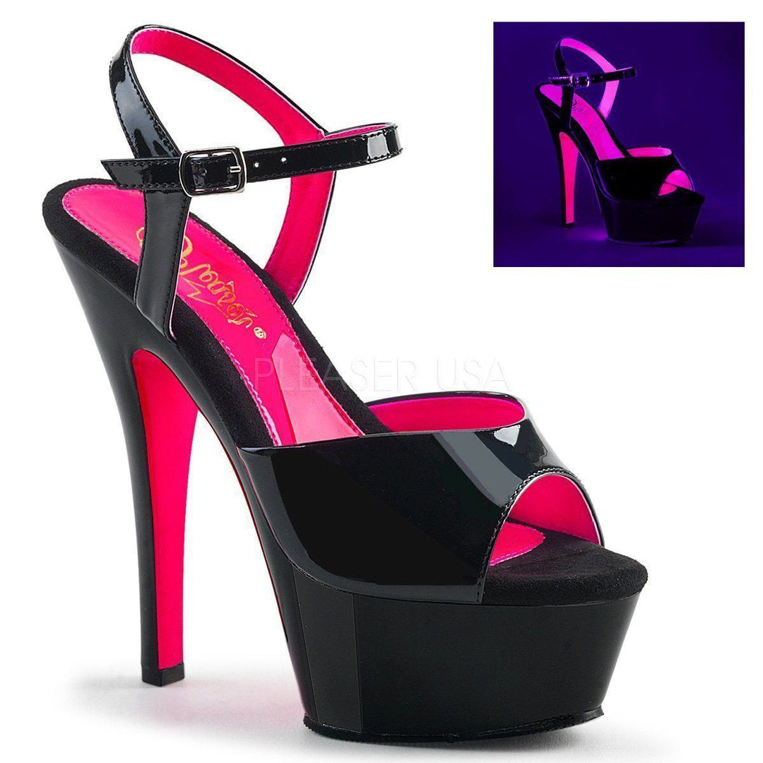SS-KISS-209TT Platform Sandal | Black Patent-Footwear-Pleaser Brand-Black-10-Patent-SEXYSHOES.COM