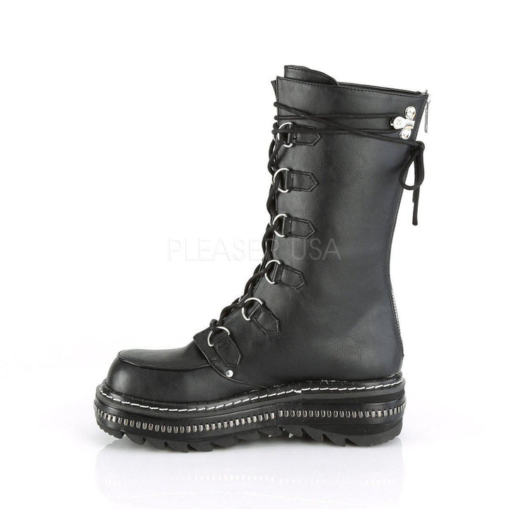 SS-LILITH-270 Gothic Ankle Boot | Black Faux Leather-Final Sale-SEXYSHOES.COM