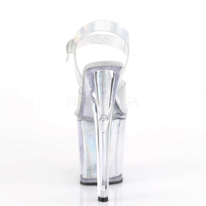 SS-XTREME-808N-CRHM Platform Sandal | Silver Faux Leather-Final Sale-SEXYSHOES.COM