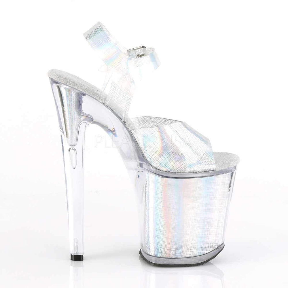 SS-XTREME-808N-CRHM Platform Sandal | Silver Faux Leather-Final Sale-SEXYSHOES.COM